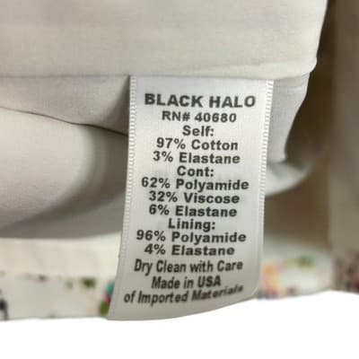 Black Halo Daria Floral Print Dress Sleeveless Sheath Cocktail Party Size 4 - Thumbnail 12