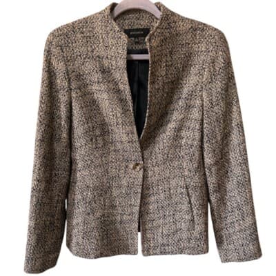 JonesWear Tweed Blazer Jacket Career Office Wear Neutral Size 6 - Image 1