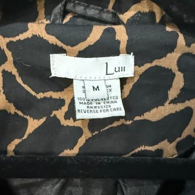 Luii Animal Print Trench Coat Belted 3/4 Sleeve Jacket Medium - Thumbnail 4