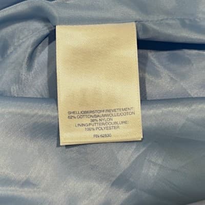 Lands' End Trench Coat Belted Collared Classic Rain Coat Light Blue XS - Thumbnail 4