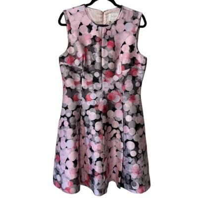 Kate Spade Bubbles Upon Bubbles‎ Silk Dress Pink Black 14 - Thumbnail 2
