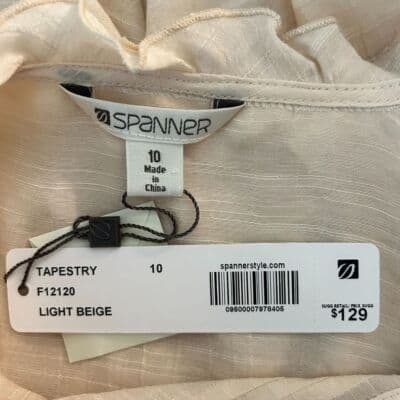 Spanner Tapestry Light Beige Ruffled Collar Blouse Elegant Long Sleeve Top 10 - Thumbnail 9