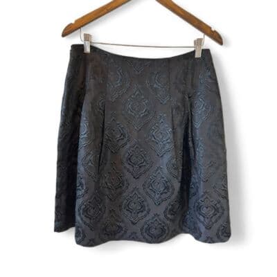 Talbots Petite Black Jacquard Damask Skirt 12P - Thumbnail 4