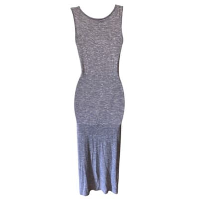 La Blanca Maxi Dress Knit Tie Waist Sleeveless Casual Heather Blue M - Thumbnail 3