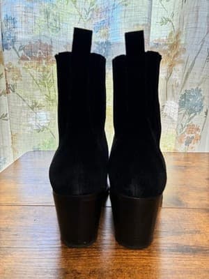 PAIGE Black Suede Ankle Boots with Block Heel 7 - Thumbnail 4