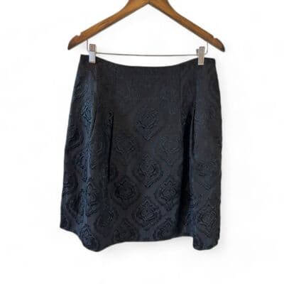 Talbots Petite Black Jacquard Damask Skirt 12P - Image 1
