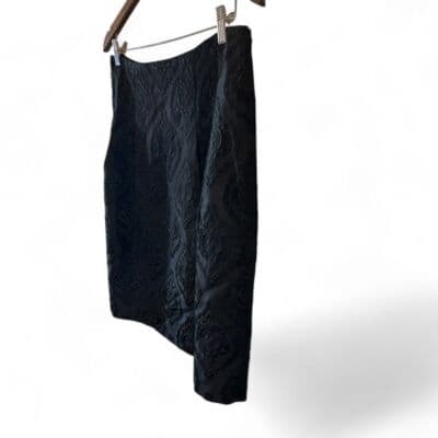 Talbots Petite Black Jacquard Damask Skirt 12P - Thumbnail 3