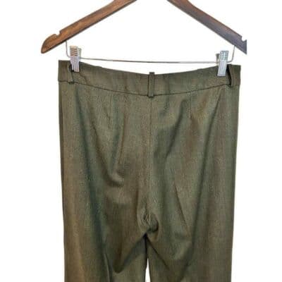 NWOT Michael Kors Olive Virgin Wool Wide Leg Trousers 10 - Thumbnail 5