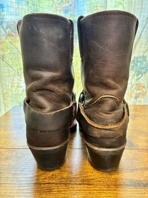 Frye Dark Brown Leather Harness Boots 7.5M - Thumbnail 4