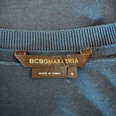 BCBGMAXAZRIA Elegant Blue Puff Sleeve V-Neck Silk Blend Top Women's S - Thumbnail 9