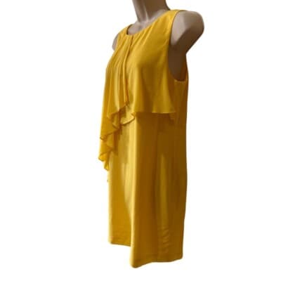 Ali Ro Yellow Silk Dress Sleeveless Party Cocktail Ruffle Size 6 - Thumbnail 6