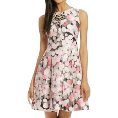 Kate Spade Bubbles Upon Bubbles‎ Silk Dress Pink Black 14 - Image 1
