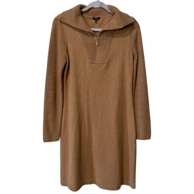 Talbots Sweater Dress Knit Pullover 1/2 Zip Collared Long Sleeve Small - Thumbnail 2