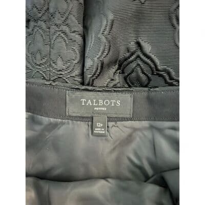 Talbots Petite Black Jacquard Damask Skirt 12P - Thumbnail 7