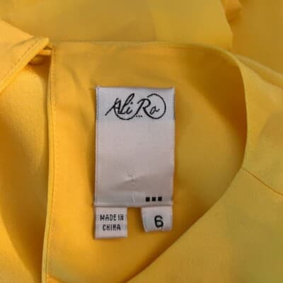 Ali Ro Yellow Silk Dress Sleeveless Party Cocktail Ruffle Size 6 - Thumbnail 3