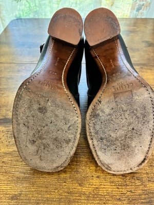 Celine Phoebe Philo Black Leather Ankle Booties with Brown Stacked Heel - Thumbnail 6