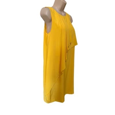 Ali Ro Yellow Silk Dress Sleeveless Party Cocktail Ruffle Size 6 - Thumbnail 5
