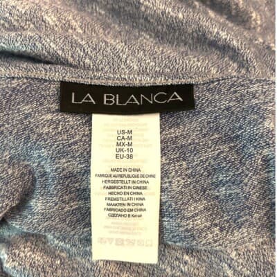La Blanca Maxi Dress Knit Tie Waist Sleeveless Casual Heather Blue M - Thumbnail 4
