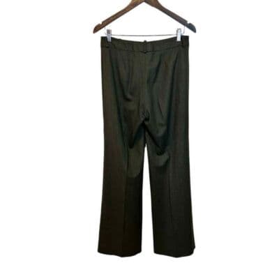 NWOT Michael Kors Olive Virgin Wool Wide Leg Trousers 10 - Thumbnail 4