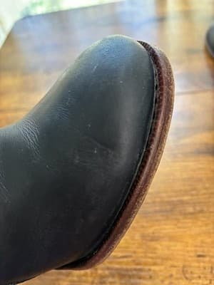 Celine Phoebe Philo Black Leather Ankle Booties with Brown Stacked Heel - Thumbnail 5