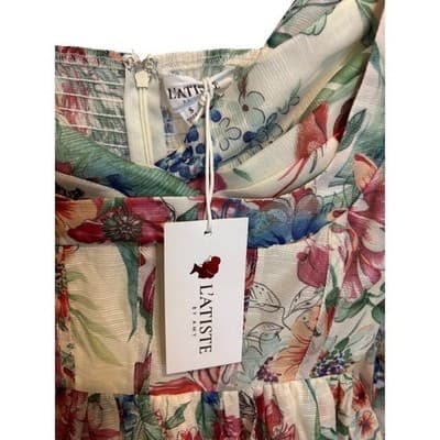 NWT L'ATISTE by Amy Flower Print Georgia Dress - Thumbnail 4