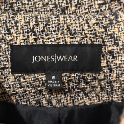 JonesWear Tweed Blazer Jacket Career Office Wear Neutral Size 6 - Thumbnail 3