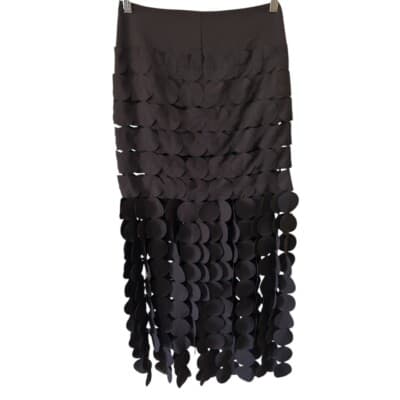 AQUA Bloomingdale's Exclusive‎ Circle Fringe Skirt Party Cocktail Black S - Image 1