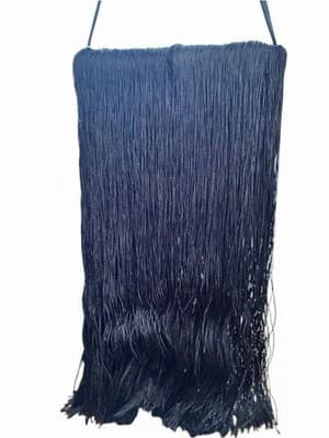 Alexander Wang Black Satin Fringe Black Logo Shoulder Bag 2022 - Thumbnail 4