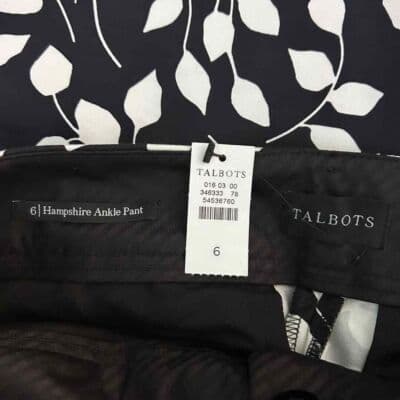 NWT Talbots Abstract Leaves Hampshire Ankle Pants 6 - Thumbnail 8