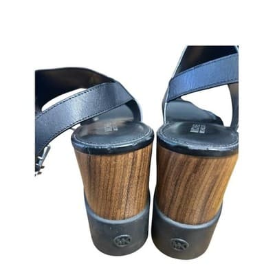 Michael Kors Black and Brown Rhett Platform Sandal 9 - Thumbnail 3