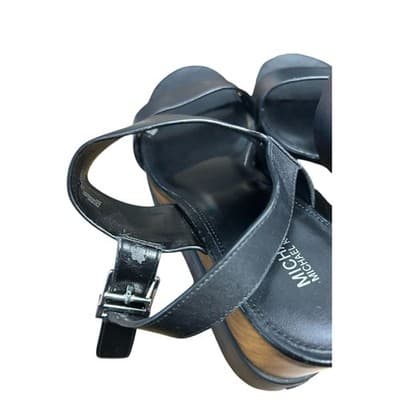 Michael Kors Black and Brown Rhett Platform Sandal 9 - Thumbnail 4