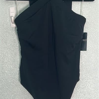 Lauren Ralph Lauren Black Crisscross High-Neck One-Piece Swimsuit - Thumbnail 3