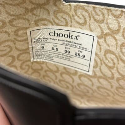 Chooka Black Wedge Rain Boots with Snake Print Strap Waterproof Ankle Booties 8 - Thumbnail 7