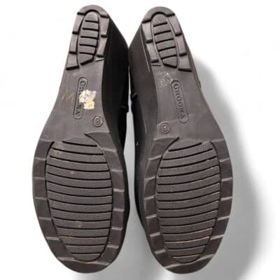 Chooka Black Wedge Rain Boots with Snake Print Strap Waterproof Ankle Booties 8 - Thumbnail 6