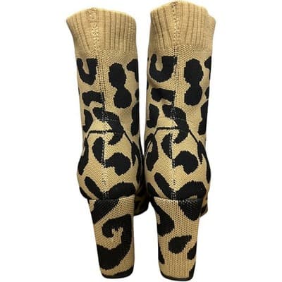 Steve Madden Leopard Print Knit Ankle Sock Boots 39/8 - Thumbnail 4