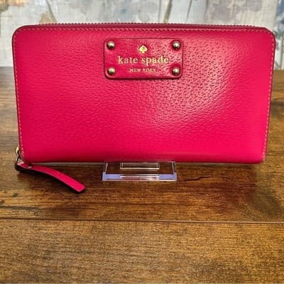 Kate Spade Neda Wellesley Zip Around Wallet Baja Rose - Image 1