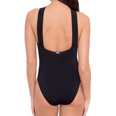 Lauren Ralph Lauren Black Crisscross High-Neck One-Piece Swimsuit - Thumbnail 2