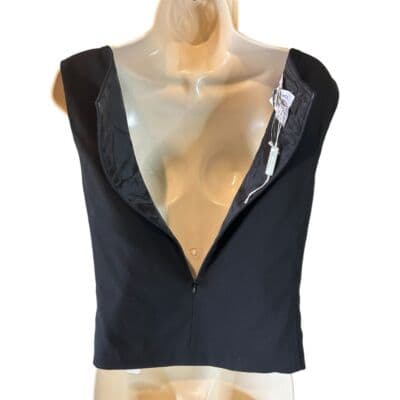 MaxMara Pure Virgin Wool Sleeveless Shell Top Classic Black Italian Luxury - Thumbnail 5