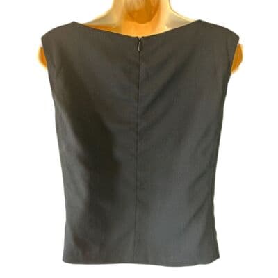 MaxMara Pure Virgin Wool Sleeveless Shell Top Classic Black Italian Luxury - Thumbnail 4