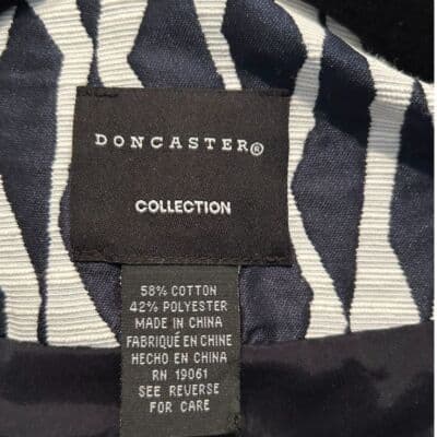 Doncaster Collection Geometric Print Button-Front Jacket Black White Pattern - Thumbnail 5