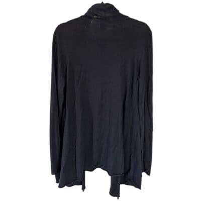 Max Edition Black Open Front Cardigan Draped Neck Cotton Blend Soft Knit Size L - Thumbnail 2