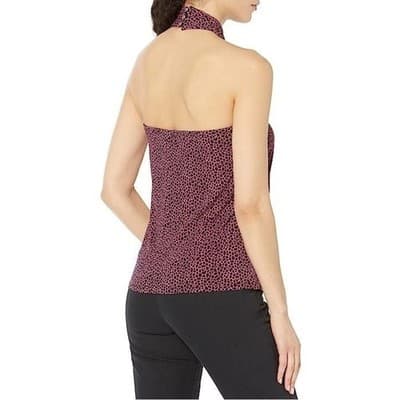 MICHAEL Michael Kors Pink Halter Camisole with Black Dot Print - Thumbnail 2