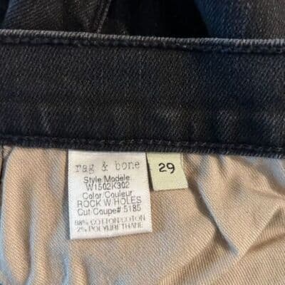 rag & bone Black Distressed Skinny Jeans Rock with Holes Size 29 - Thumbnail 7
