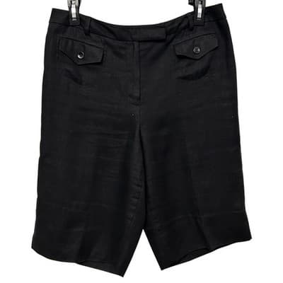 Vintage Talbots Irish Linen Black Bermuda Shorts Size 10 - Image 1