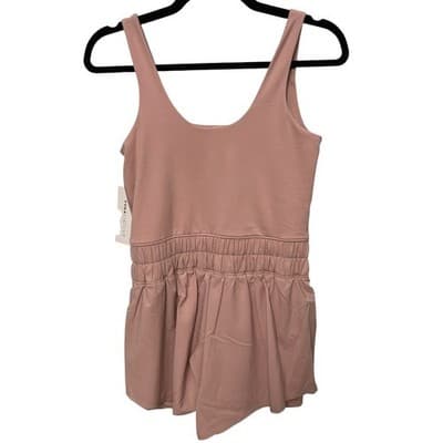 YOGALICIOUS Lux Pati Hybrid Skort Romper In Pale Mauve Small - Thumbnail 2