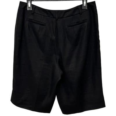 Vintage Talbots Irish Linen Black Bermuda Shorts Size 10 - Thumbnail 2