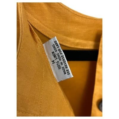 Vintage Talbots Sleeveless Top Button Back Linen Casual Blouse Size 14 - Thumbnail 4