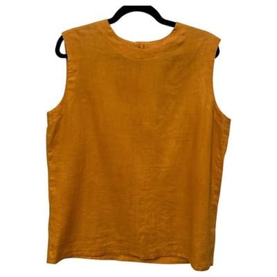 Vintage Talbots Sleeveless Top Button Back Linen Casual Blouse Size 14 - Image 1