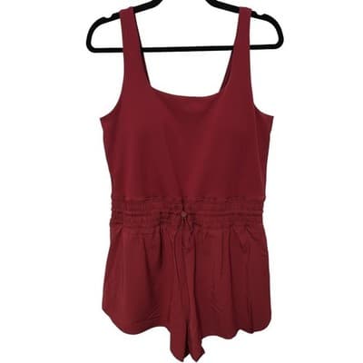 Yogalicious Women's Sleeveless Stevie Romper with Smocked Waist XL - Image 1