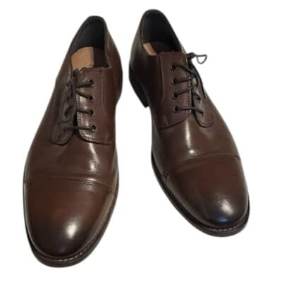 Nunn Bush 84652-200 Holt Lace-Up Brown Leather Cap Toe Oxfords shoes Men's 10 W - Image 1